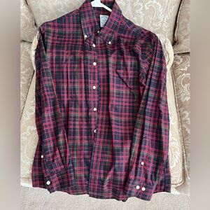 Brooks Brothers Red Blue Green Plaid Button Down Shirt regent fit small